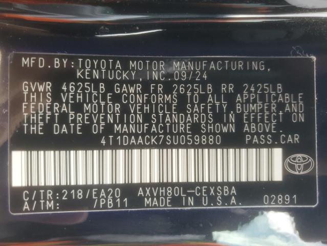 4T1DAACK7SU059880 - 2025 TOYOTA CAMRY XSE BLACK photo 12