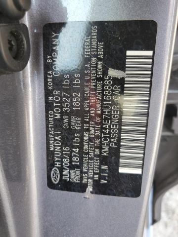 KMHCT4AE7HU168885 - 2017 HYUNDAI ACCENT SE GRAY photo 13