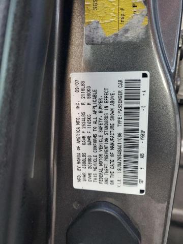 19UUA76548A011066 - 2008 ACURA TL TYPE S GRAY photo 12