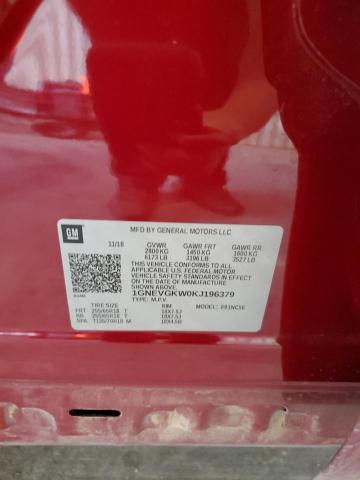 1GNEVGKW0KJ196379 - 2019 CHEVROLET TRAVERSE LT MAROON photo 13