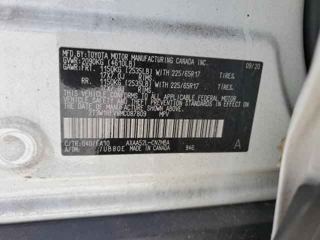 2T3W1RFV8MC087809 - 2021 TOYOTA RAV4 XLE 白色 照片 13