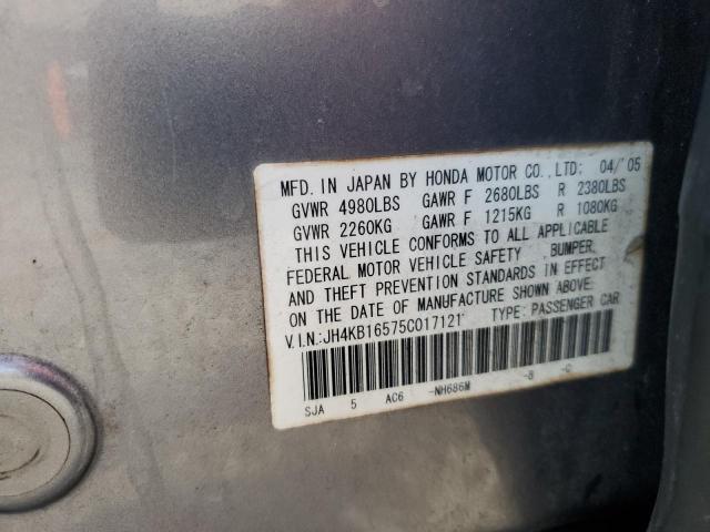 JH4KB16575C017121 - 2005 ACURA RL Boz foto 12