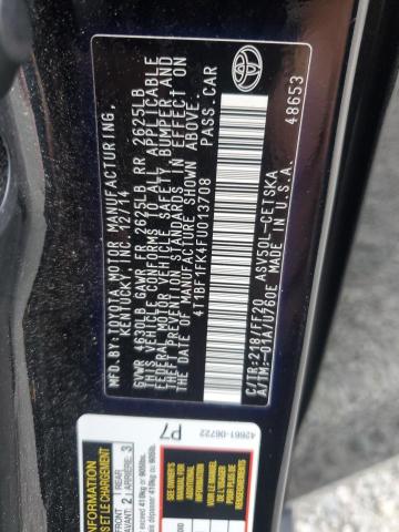 4T1BF1FK4FU013708 - 2015 TOYOTA CAMRY LE შავი ფოტო 12