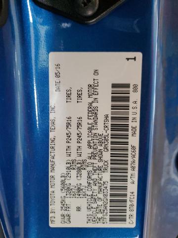 5TFSZ5AN2GX033475 - 2016 TOYOTA TACOMA ACCESS CAB Bleu photo 13