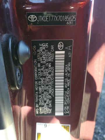 JTKDE177X70185625 - 2007 TOYOTA SCION TC 勃艮第红 照片 12