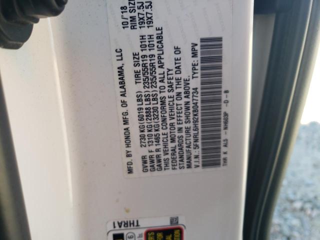 5FNRL6H92KB047734 - 2019 HONDA ODYSSEY ELITE Weiß Foto 14