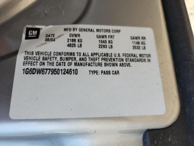 1G6DW677950124610 - 2005 CADILLAC STS Արծաթագույն լուսանկար 12