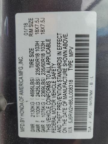 5J6RW2H86JL008318 - 2018 HONDA CR-V EXL 灰色 照片 13