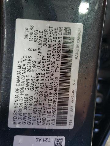 2HGFE2F26SH530750 - 2025 HONDA CIVIC LX 石墨色 照片 12