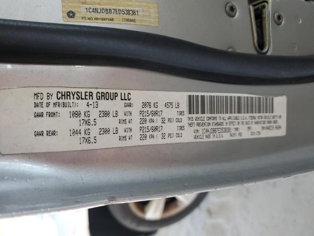 1C4NJDBB7ED538381 - 2014 JEEP COMPASS SPORT 银色 照片 13