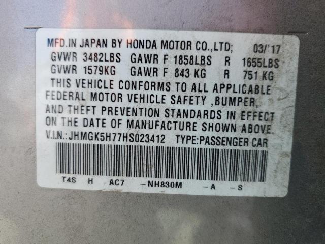 JHMGK5H77HS023412 - 2017 HONDA FIT EX 银色 照片 12