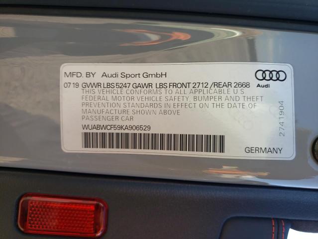 WUABWCF59KA906529 - 2019 AUDI RS5 GRAY photo 12