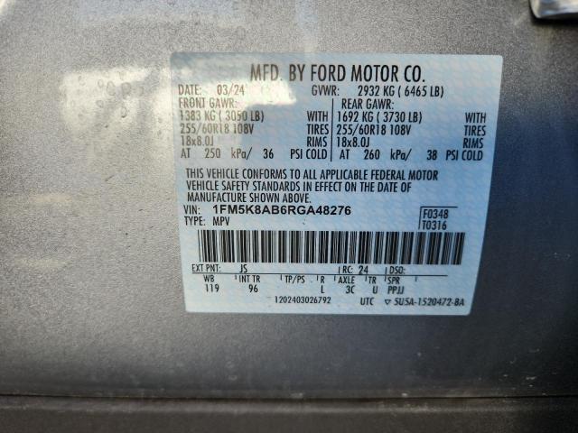 1FM5K8AB6RGA48276 - 2024 FORD EXPLORER POLICE INTERCEPTOR SILVER photo 13