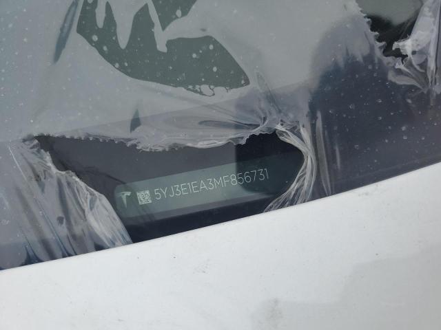 5YJ3E1EA3MF856731 - 2021 TESLA MODEL 3 Beyaz fotoğraf 13