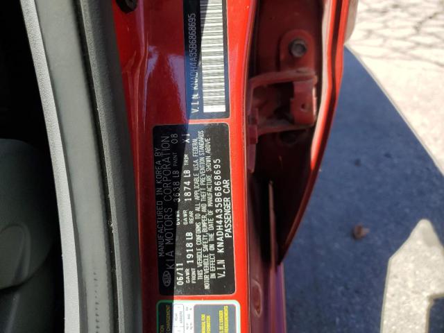 KNADH4A35B6868695 - 2011 KIA RIO BASE 橙色 照片 12