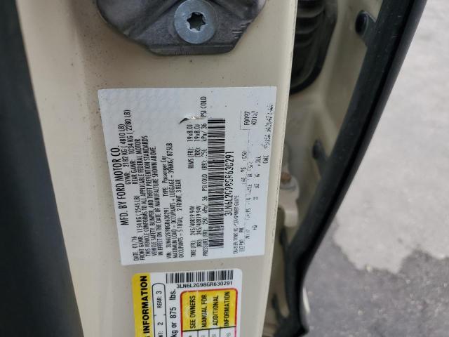 3LN6L2G98GR630291 - 2016 LINCOLN MKZ BEIGE photo 12