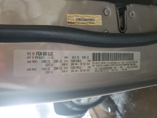 1C4NJCEB9HD206551 - 2017 JEEP COMPASS LATITUDE SILVER photo 13