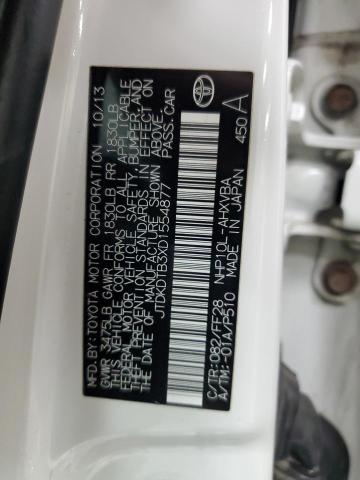 JTDKDTB3XD1554877 - 2013 TOYOTA PRIUS C WHITE photo 14