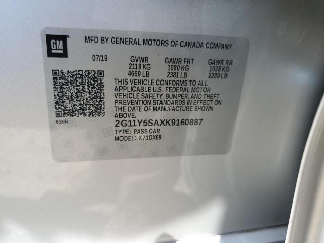 2G11Y5SAXK9160887 - 2019 CHEVROLET IMPALA LS ვერცხლისფერი ფოტო 12