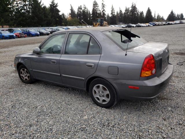 KMHCG45C24U569977 - 2004 HYUNDAI ACCENT GL GRAY photo 2