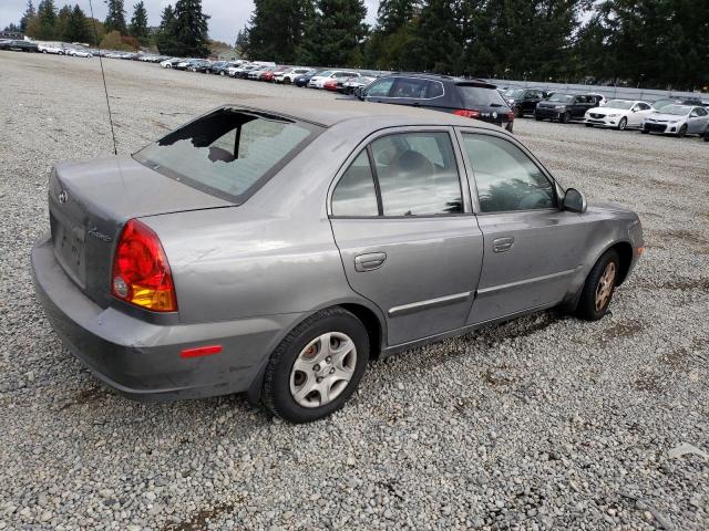 KMHCG45C24U569977 - 2004 HYUNDAI ACCENT GL GRAY photo 3