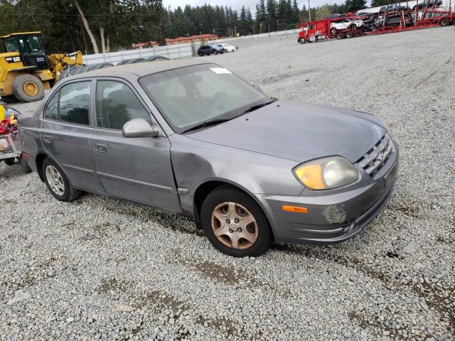 KMHCG45C24U569977 - 2004 HYUNDAI ACCENT GL GRAY photo 4