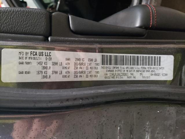 1C4RJFLGXLC292811 - 2020 JEEP GRAND CHER TRAILHAWK 灰色 照片 12