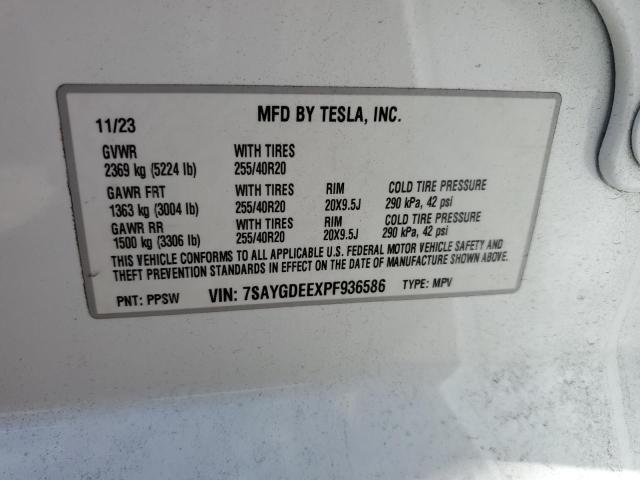 7SAYGDEEXPF936586 - 2023 TESLA MODEL Y Ağ foto 13