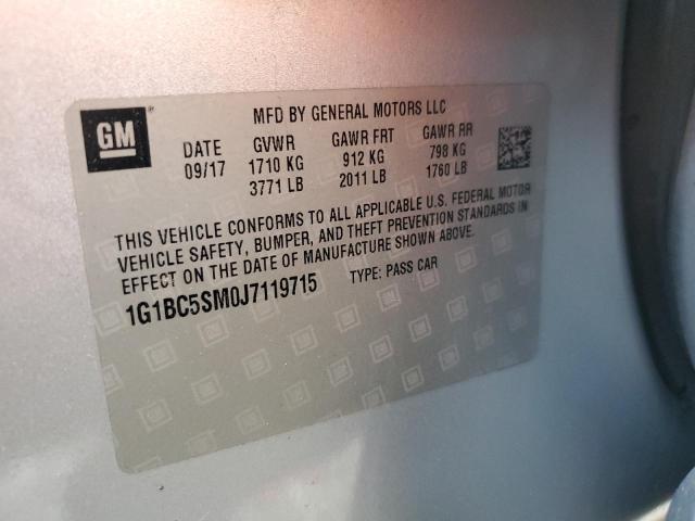 1G1BC5SM0J7119715 - 2018 CHEVROLET CRUZE LS 银色 照片 12