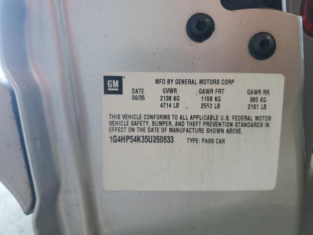 1G4HP54K35U260833 - 2005 BUICK LESABRE CUSTOM SILVER photo 12