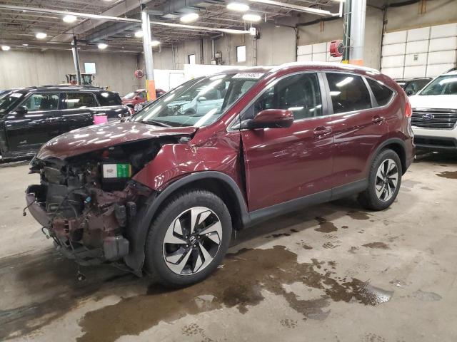 5J6RM4H9XFL087252 - 2015 HONDA CR-V TOURING BURGUNDY photo 1