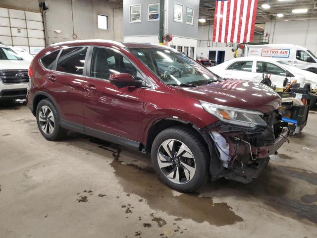 5J6RM4H9XFL087252 - 2015 HONDA CR-V TOURING BURGUNDY photo 4