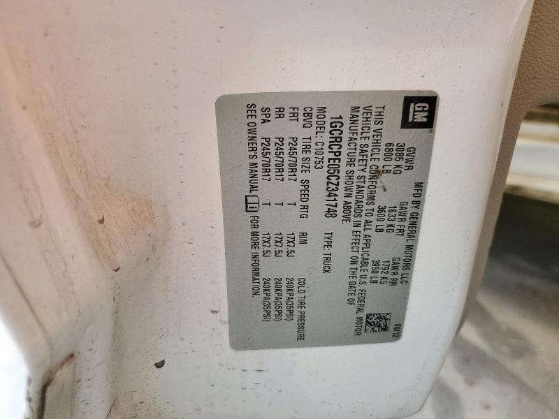 1GCRCPE05CZ341748 - 2012 CHEVROLET SILVERADO C1500 WHITE photo 12