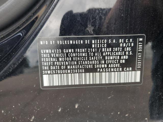 3VWC57BU0KM238368 - 2019 VOLKSWAGEN JETTA S Schwarz Foto 12