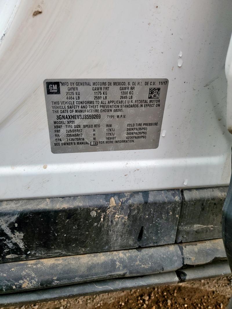 3GNAXHEV3JS559269 - 2018 CHEVROLET EQUINOX LS أبيض صورة 13