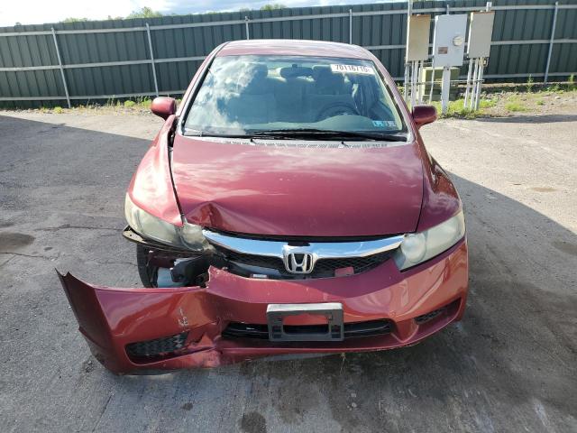19XFA16599E011633 - 2009 HONDA CIVIC LX RED photo 5