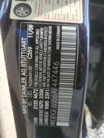 WDDGF8BB6AF447446 - 2010 MERCEDES-BENZ C 300 4MATIC BLUE photo 12