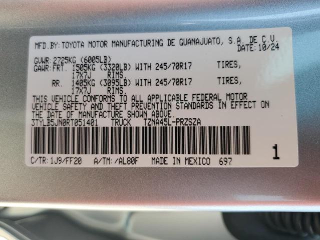 3TYLB5JN0RT051401 - 2024 TOYOTA TACOMA DOUBLE CAB SILVER photo 13