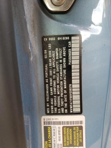 WVWFA71F58V039376 - 2008 VOLKSWAGEN EOS LUX Կապույտ լուսանկար 12