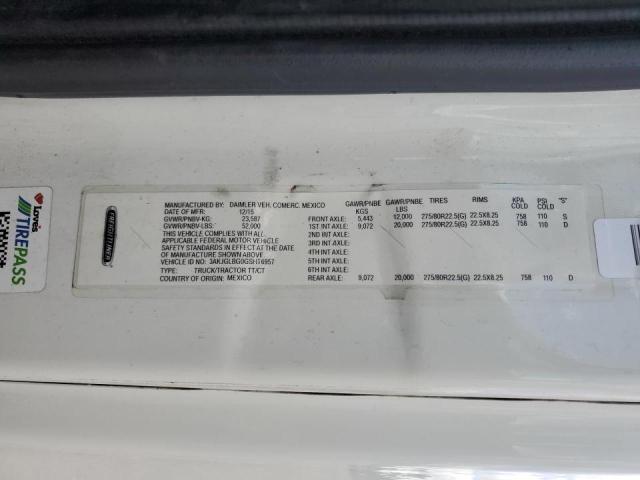 3AKJGLBG0GSHT6957 - 2016 FREIGHTLINER CASCADIA 1 WHITE photo 10