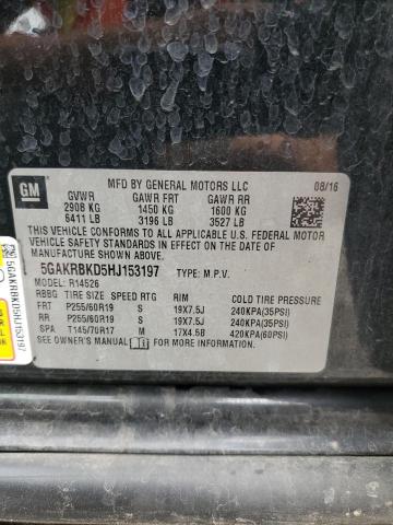 5GAKRBKD5HJ153197 - 2017 BUICK ENCLAVE 黑色 照片 13