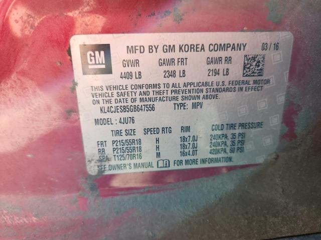KL4CJESB5GB647556 - 2016 BUICK ENCORE 红色 照片 12