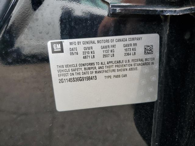 2G1145S36G9198413 - 2016 CHEVROLET IMPALA LTZ 黑色 照片 12