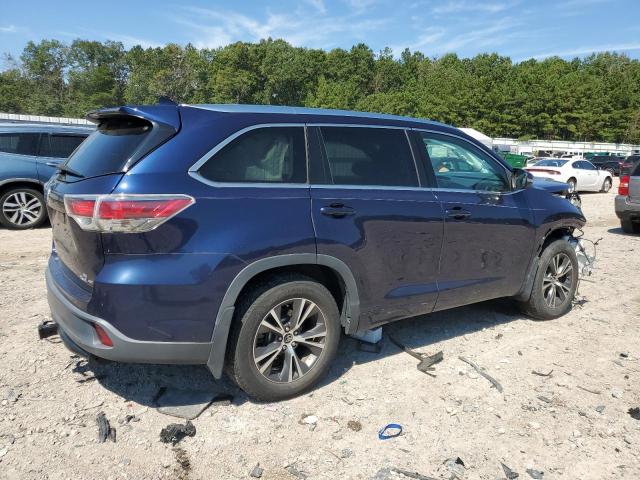 5TDJKRFH7GS291863 - 2016 TOYOTA HIGHLANDER XLE BLUE photo 3
