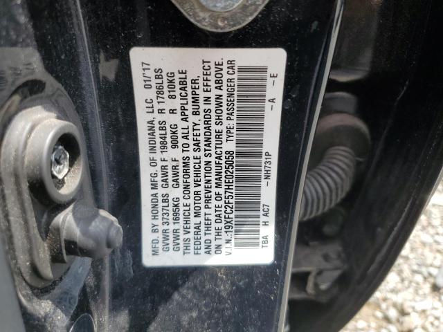 19XFC2F57HE025058 - 2017 HONDA CIVIC LX BLACK photo 12