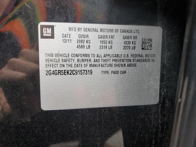 2G4GR5EK2C9157319 - 2012 BUICK REGAL 黑色 照片 12