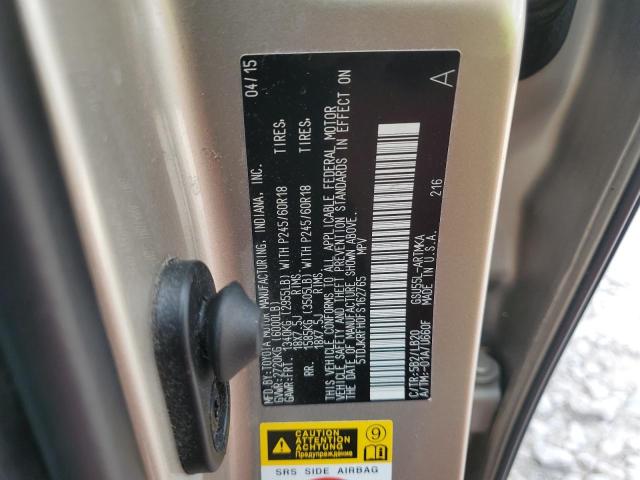 5TDJKRFH0FS162765 - 2015 TOYOTA HIGHLANDER XLE თაფლისფერი ფოტო 13