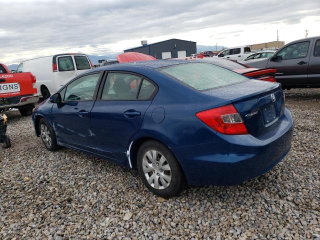 2HGFB2F5XCH570186 - 2012 HONDA CIVIC LX BLUE photo 2