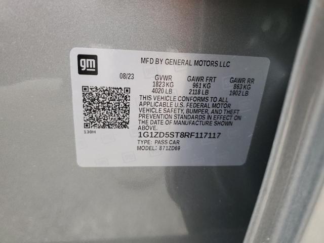 1G1ZD5ST8RF117117 - 2024 CHEVROLET MALIBU LT 灰色 照片 13