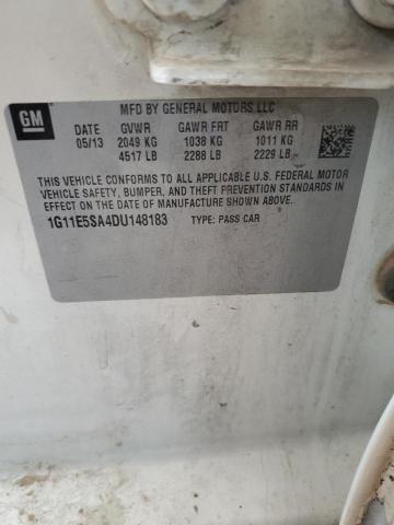 1G11E5SA4DU148183 - 2013 CHEVROLET MALIBU 2LT WHITE photo 12